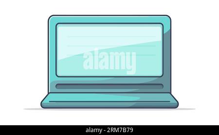 Print for T-shirts in the style of the 90s. Old computer in flat graphic style . Vector illustration Stock Vector