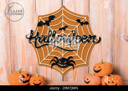 Halloween Spiderweb Cut File specially prepared for the laser cut and paper cut machines. It is for creating a range of Halloween-themed decorations. Stock Vector