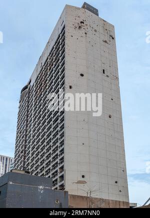 Destroyed building civil war, Beirut, Lebanon Stock Photo