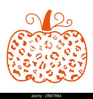 Decorative Cheetah Leopard Pumpkin Illustration Stock Vector