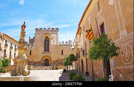 Monastery of Les Santes Creus in the province of Tarragona, Catalunya, Spain, Europe Stock Photo