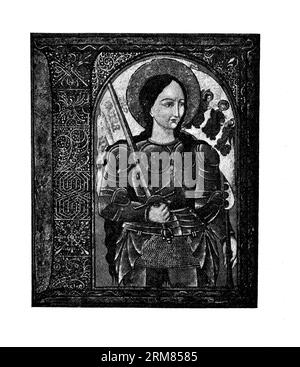 Portrait of Jeanne d'Arc, commonly known as Joan of Arc (1412-1431), was a French heroine and military leader during the Hundred Years' War between France and England Stock Photo