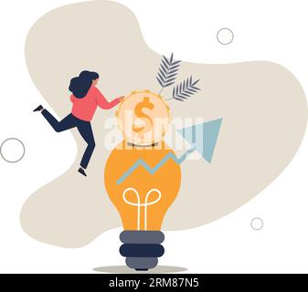 Invest in growth stock, mutual fund or growing money, savings, pension fund or increase return from stock market, economy or rising interest rate.flat Stock Vector