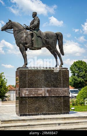 July 10, 2023 Mionica, Serbia, Field Marshal Vojvoda Zivojin Misic, monument in Mionica. Zivojin Misic was a Field Marshal who participated in all of Stock Photo