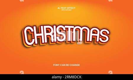 Vector christmas 3d text effec Stock Vector