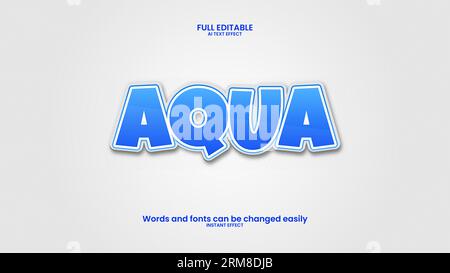 Vector aqua d text effect Stock Vector