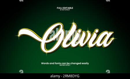 Vector olivia 3d text effect Stock Vector
