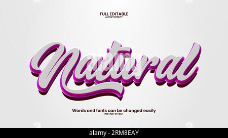 Vector natural 3d text effect Stock Vector