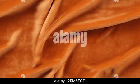 Velvet light orange textile cloth texture seamless Stock Photo