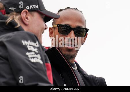 Zandvoort, Netherlands. 27th Aug, 2023.Lewis Hamilton 44 (GBR), Mercedes AMG Petronas W14 driver parade during the FORMULA 1 HEINEKEN DUTCH GRAND PRIX 2023 at CM.com Circuit Zandvoort, Netherlands on 27 August 2023 Credit: Every Second Media/Alamy Live News Stock Photo