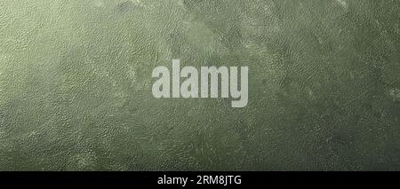 Green painted wall texture. Empty and clean green concrete wall Stock Photo