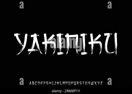 Software Examples With Japanese Lettering Creative textured handwriting japanese style alphabet display font ...