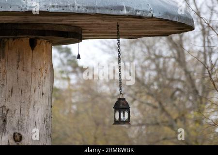 light lamp hanging on a tree Stock Photo