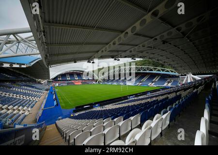 Huddersfield, UK. 27th Aug, 2023. A general view of the John Smiths Stadium before the Betfred Super League Round 23 match Huddersfield Giants vs Leeds Rhinos at John Smith's Stadium, Huddersfield, United Kingdom, 27th August 2023 (Photo by Steve Flynn/News Images) in Huddersfield, United Kingdom on 8/27/2023. (Photo by Steve Flynn/News Images/Sipa USA) Credit: Sipa USA/Alamy Live News Stock Photo