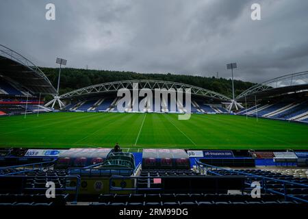 Huddersfield, UK. 27th Aug, 2023. A general view of the John Smiths Stadium before the Betfred Super League Round 23 match Huddersfield Giants vs Leeds Rhinos at John Smith's Stadium, Huddersfield, United Kingdom, 27th August 2023 (Photo by Steve Flynn/News Images) in Huddersfield, United Kingdom on 8/27/2023. (Photo by Steve Flynn/News Images/Sipa USA) Credit: Sipa USA/Alamy Live News Stock Photo