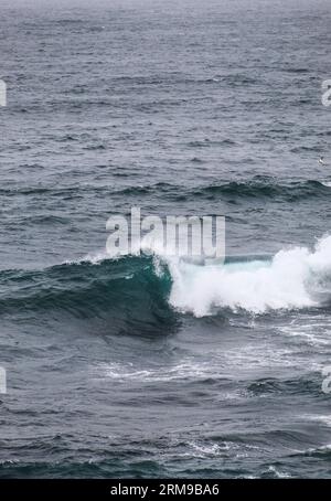 The power of the waves on the North Coast of Cornwall, United Kingdom Stock Photo