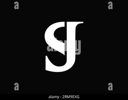 JS Letter Monogram Logo, Outstanding professional elegant trendy awesome artistic black and white color JS, SJ initial based Alphabet icon logo vector Stock Vector