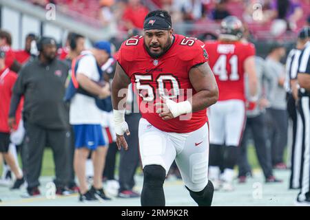 Tampa Bay Buccaneers nose tackle Vita Vea (50) lines up during a NFL  football game against the Carolina Panthers, Sunday, January 9, 2022 in  Tampa, Fla. (AP Photo/Alex Menendez Stock Photo - Alamy