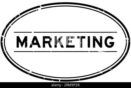 Grunge black marketing word oval rubber seal stamp on white background Stock Vector