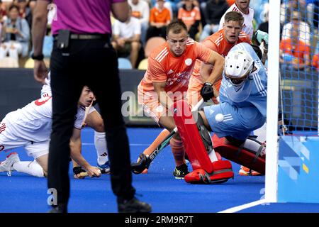 MONCHENGLADBACH - Thijs van Dam of the Netherlands during the men's final at the EC Hockey. ANP OLAF KRAAK Stock Photo