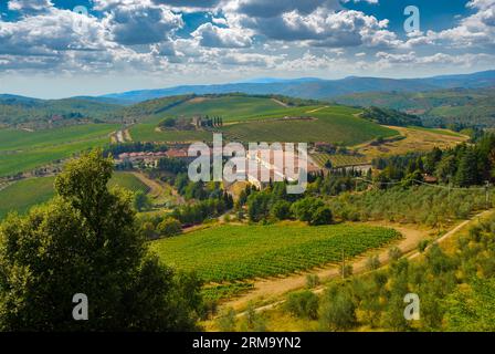 Castello di Brolio near Gaiole in Chianti. Chianti Valley, Siena, Tuscany, Italy Stock Photo