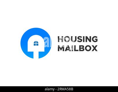 Introducing our Housing Mail Box Minimalist Logo Design, a seamless and versatile logo that can be adapted to suit any company's branding needs Stock Vector