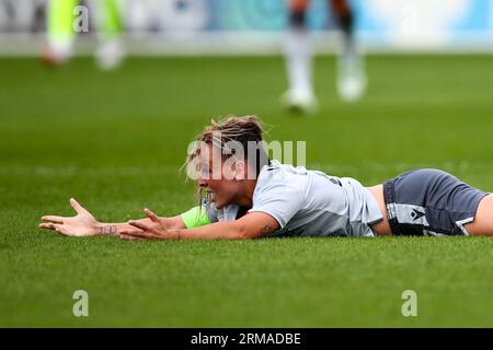 London, UK. 27th August, 2023. Lily Woodham (28 Reading) during the Barclays FA Womens Championship game between Crystal Palace and Reading at the VBS Community Stadium. Credit: Liam Asman/Alamy Live News Stock Photo