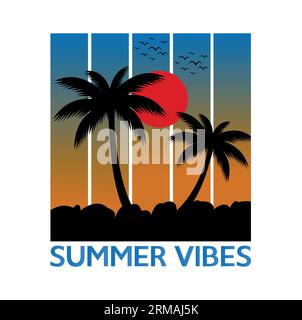 summer vibes t shirt design Stock Vector