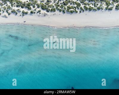 Marina di Ugento, Apulia, Italy. Panorama on the beach and the Ionian Sea Stock Photo