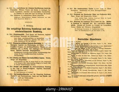 Europa, Deutschland, Hamburg, Festprogramm ' Festzug ' 24. März 1913 , Hunderjahr-Feier zur Erinnerung an Hamburgs Befreiung von der Franzosenherrschaft, Seite 8 und 9, Scan 5 von 8 Scans , Rechte werden nicht vertreten . / Europe, Germany, Hamburg, commemorative publication - the procession - at the 24. 03. 1913 ,  centenary celebrations in memories of the struggle for freedom of Hamburg of the French rule , page 8 and 9,  Scan 5 of 8 scans , there are no rights . Stock Photo