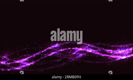 Pink abstract digital high-tech magical cosmic energy electric bright glowing light texture background of geometric glass fir glass triangles and copy Stock Vector