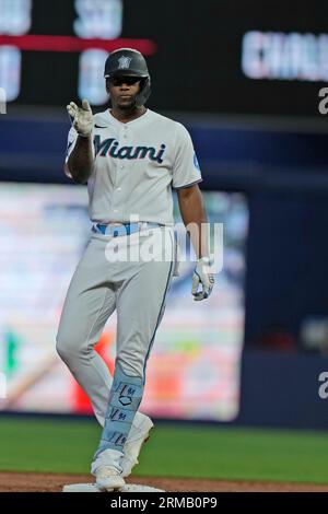 Miami Marlins' Jorge Soler hits against the Arizona Diamondbacks during the  first inning of a baseball game, Tuesday, May 9, 2023, in Phoenix. (AP  Photo/Matt York Stock Photo - Alamy