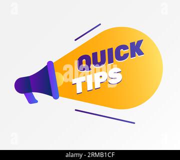 Quick tips poster design with loudspeaker Stock Vector