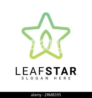 modern leaf star logo design Stock Vector