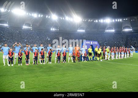 Rome, Italy. 27th Aug, 2023. Line up during the Italian Football Championship League A 2023/2024 match between SS Lazio vs Genoa CFC at the Olimpic Stadium in Rome on 27 August 2023. Credit: Independent Photo Agency/Alamy Live News Stock Photo