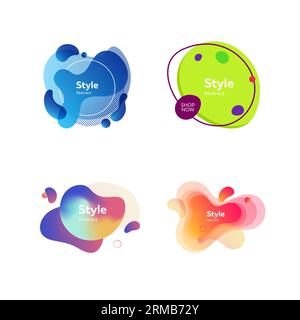 Soft fluid shapes with text sample Stock Vector