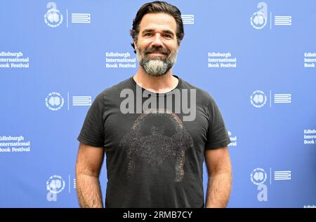 Edinburgh, Scotland, UK. 27th Aug 2023.  Edinburgh International Book Festival 40th anniversary: American comedian, actor and  author Rob Delaney at the official photocall. Credit: Craig Brown/Alamy Live News Stock Photo