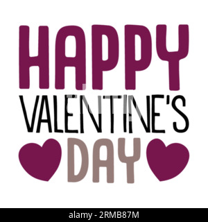 Happy Valentines Day typography t-shirt design, tee print, t-shirt design, lettering t shirt design, Silhouette t shirt design, art, black, calligraph Stock Vector