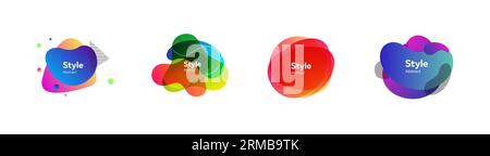 Colorful irregular shapes set Stock Vector