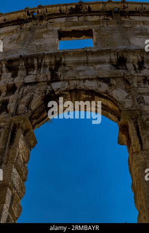 Amphitheater in Pula tourist attractions gladiatorial arena in Croatia Stock Photo