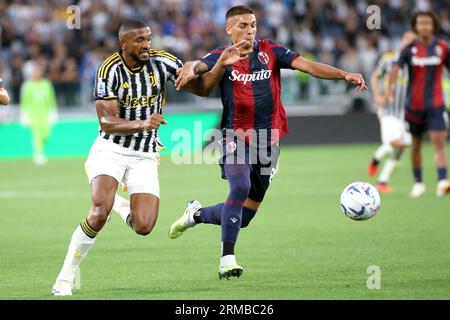 Turin, Italy. 27th Aug, 2023. Gleison Bremer (Juventus FC) in action during Juventus FC vs Bologna FC, Italian soccer Serie A match in Turin, Italy, August 27 2023 Credit: Independent Photo Agency/Alamy Live News Stock Photo