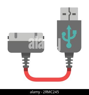 Connection cable for charging smartphone Stock Vector