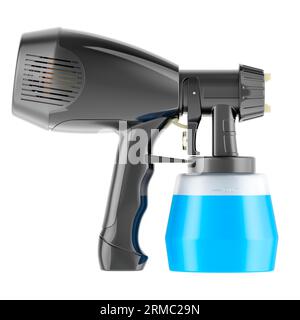Electric painting spray gun, 3D rendering isolated on white background Stock Photo