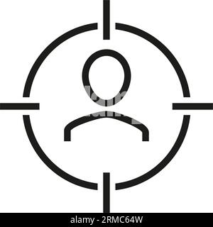 Portrait of Man in Crosshairs Vector Icon Stock Vector