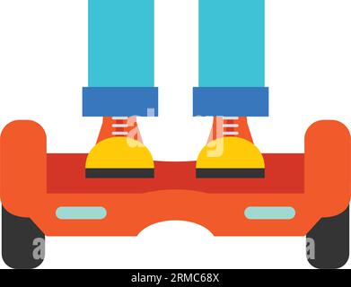 Feet on hoverboard vector icon Stock Vector