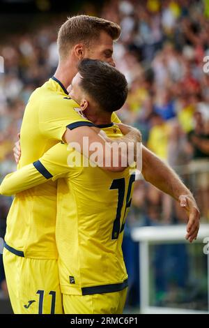 Goal Celebration Alex Baena of Villarreal CF, Alexander Sorloth of  Villarreal CF in action during the La Liga EA Sport Regular Season Round 3  on augus Stock Photo - Alamy