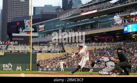 Texas Rangers catcher Mitch Garver (18) poses for a photo with