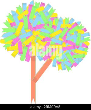 Vector abstract colorful image of a tree collected from paper office stickers of various shapes in trendy bright colors. isolate. EPS. Design for poster, banner, brocure, greetings or invitation cards Stock Vector