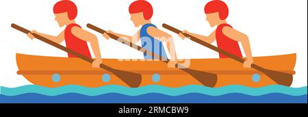 Rafting team vector icon Stock Vector