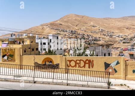 Graffiti on the walls fence in Wadi Musa Petra Jordan Stock Photo